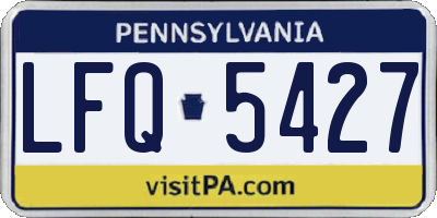 PA license plate LFQ5427
