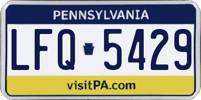 PA license plate LFQ5429