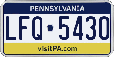 PA license plate LFQ5430