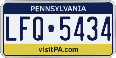 PA license plate LFQ5434