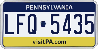 PA license plate LFQ5435