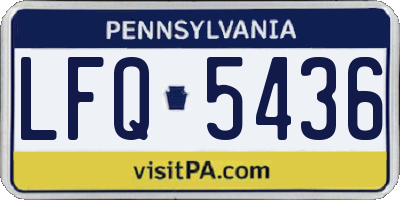 PA license plate LFQ5436
