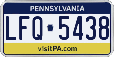 PA license plate LFQ5438