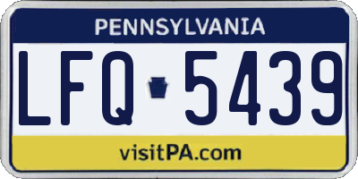 PA license plate LFQ5439