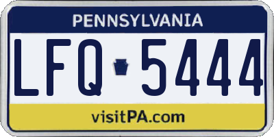 PA license plate LFQ5444