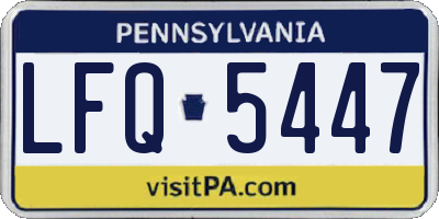 PA license plate LFQ5447