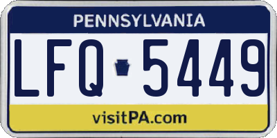 PA license plate LFQ5449