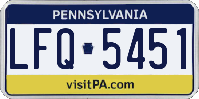 PA license plate LFQ5451