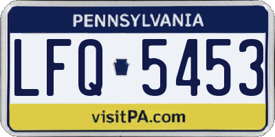 PA license plate LFQ5453