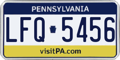 PA license plate LFQ5456