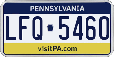 PA license plate LFQ5460
