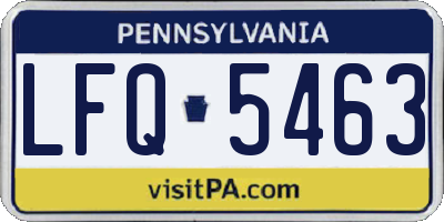 PA license plate LFQ5463