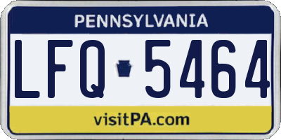 PA license plate LFQ5464
