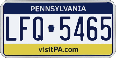 PA license plate LFQ5465