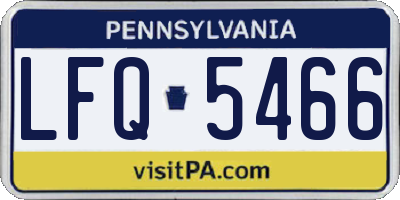 PA license plate LFQ5466