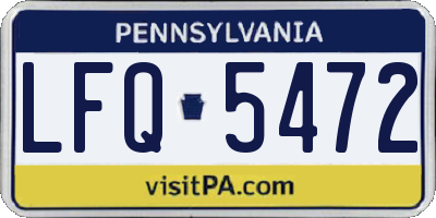 PA license plate LFQ5472