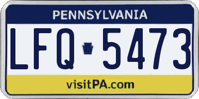 PA license plate LFQ5473