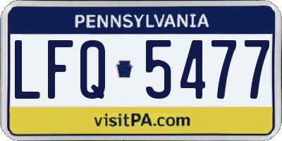 PA license plate LFQ5477