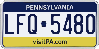 PA license plate LFQ5480