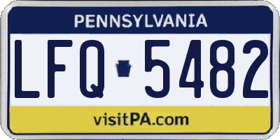 PA license plate LFQ5482