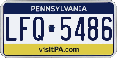 PA license plate LFQ5486