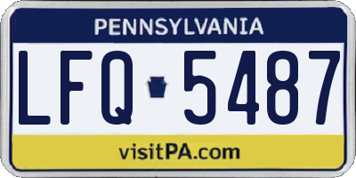 PA license plate LFQ5487