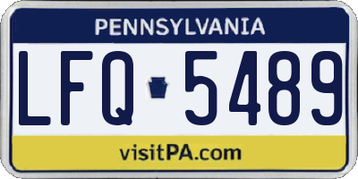 PA license plate LFQ5489