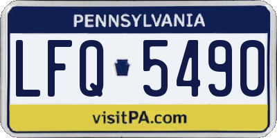 PA license plate LFQ5490
