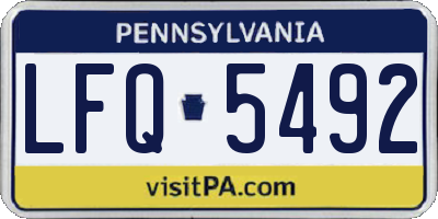 PA license plate LFQ5492