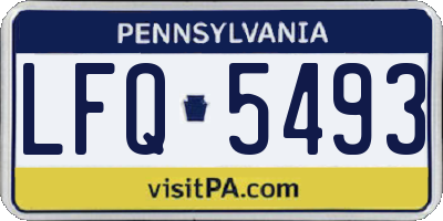 PA license plate LFQ5493