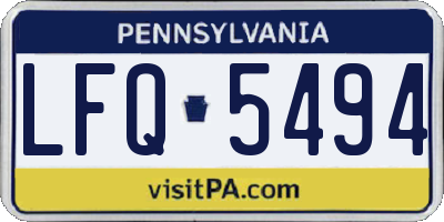 PA license plate LFQ5494