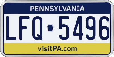 PA license plate LFQ5496