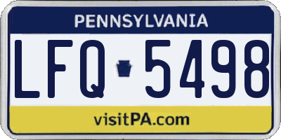 PA license plate LFQ5498