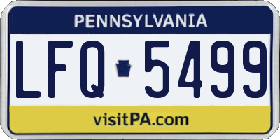 PA license plate LFQ5499