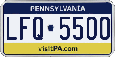 PA license plate LFQ5500