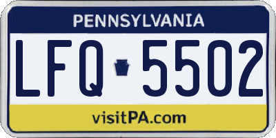 PA license plate LFQ5502