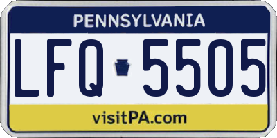 PA license plate LFQ5505