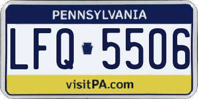 PA license plate LFQ5506