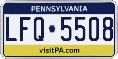 PA license plate LFQ5508