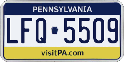 PA license plate LFQ5509