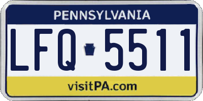 PA license plate LFQ5511