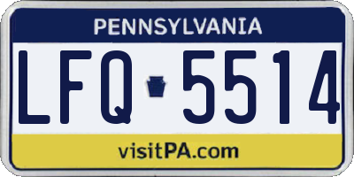 PA license plate LFQ5514