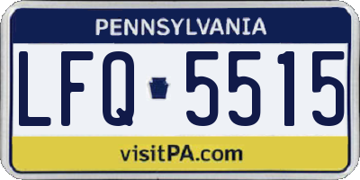 PA license plate LFQ5515