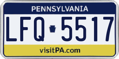 PA license plate LFQ5517