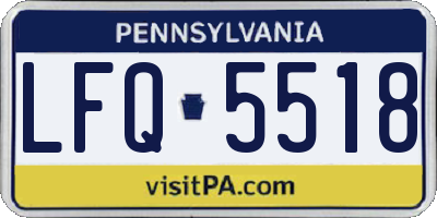 PA license plate LFQ5518