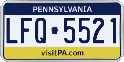 PA license plate LFQ5521