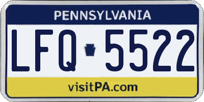 PA license plate LFQ5522