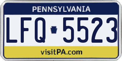 PA license plate LFQ5523
