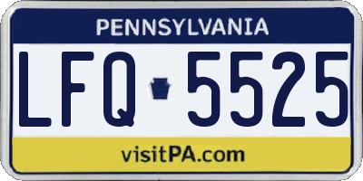PA license plate LFQ5525