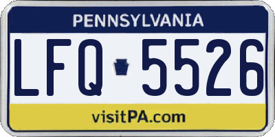 PA license plate LFQ5526